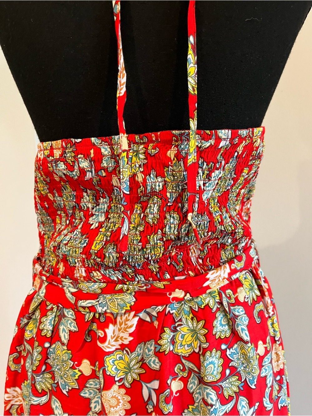 GLM Clothing Red Floral Maxi Dress Medium - Picture 7 of 10